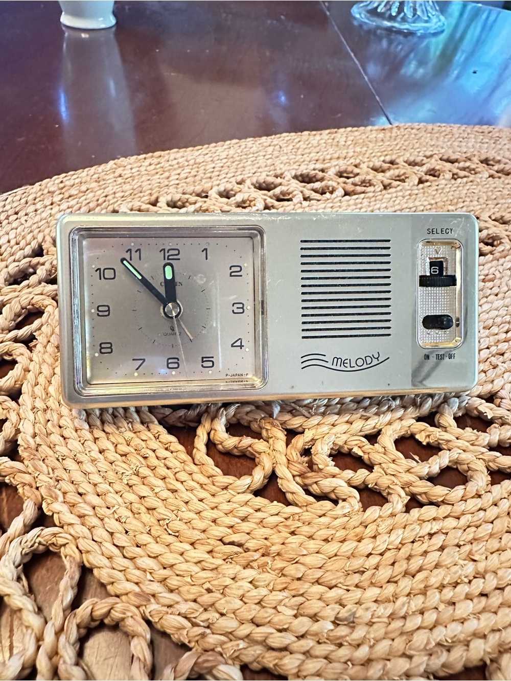 Vintage Citizen Melody Quartz Travel Alarm Clock Japan Works